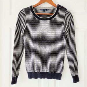 Boden Striped Sweater Cashmere Angora Blend Sz 12